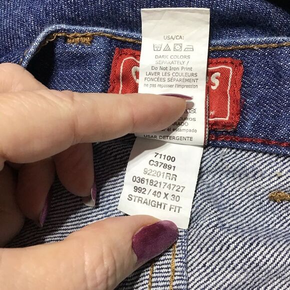 Chaps Blue Straight Fit Cotton Jeans 40x30 - Picture 9 of 10